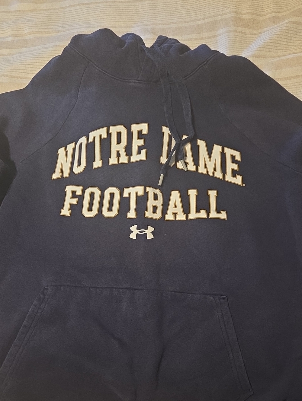 Under Armour Navy Notre Dame Football Pullover Hoodie